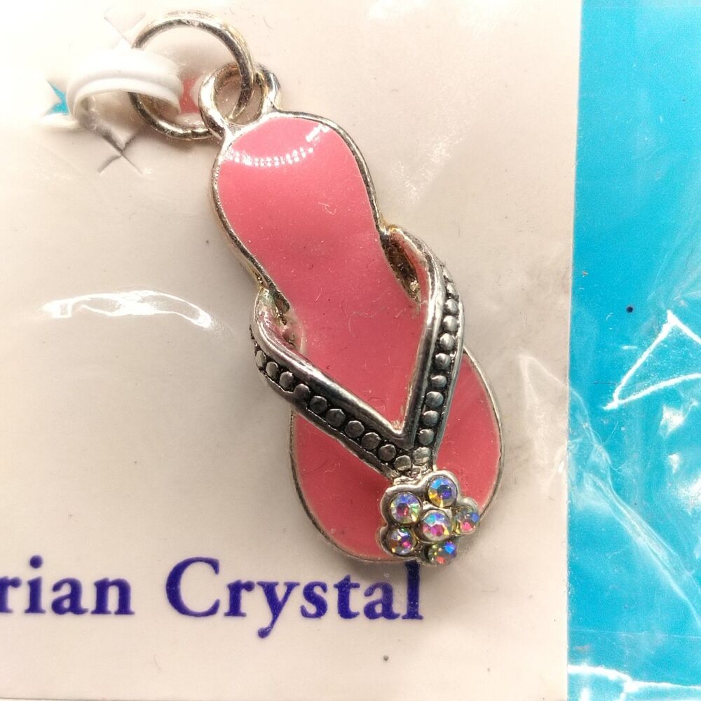 Sandal Charm New by Blue Moon Beads Austrian Crystal Shoe Dangle